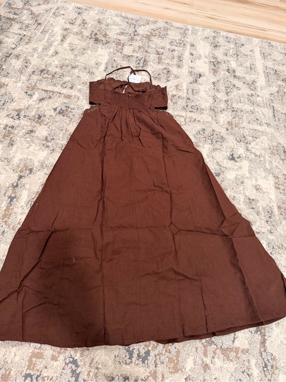 Babydoll Square Neck Cutout Midi Dress - Picture 5 of 6